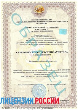 Образец сертификата соответствия аудитора №ST.RU.EXP.00005397-3 Заполярный Сертификат ISO/TS 16949